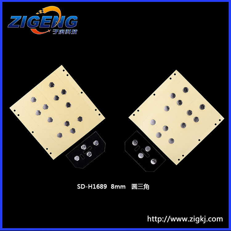 三角形锅仔片贴纸,直径8mm锅仔片,4KEY单层贴纸PET