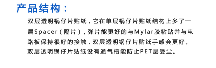 和单层结构相同的地方是也带有许多锅仔片，不同的多了一层Spacer隔片，能产生很好的手感效果，SD-RC101采用6mm锅仔片制作。
